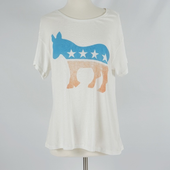Wildfox Democrat Party Animal Donkey Tee NWT - Picture 2 of 8